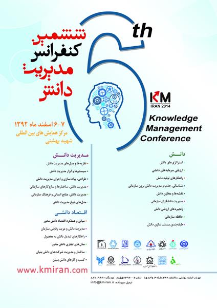 " ششمین کنفرانس مدیریت دانش " در دانشگاه شهید بهشتی تهران برگزار می گردد